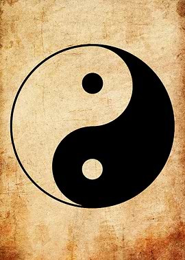 Yin Yang Symbol on Parchment