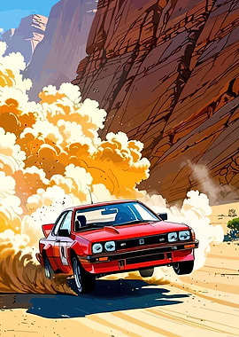 Rally Car in Desert