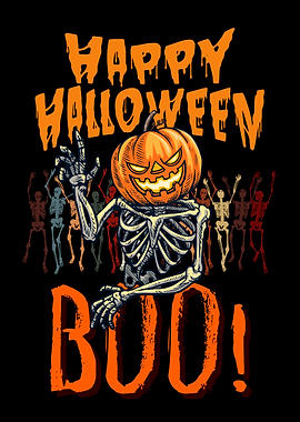 Halloween Skeleton Pumpkin