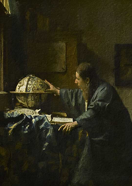Man Studying Globe