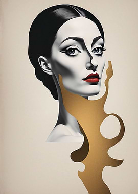 Woman with Gold Abstract