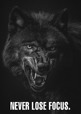 Wolf Motivational Focus Quote