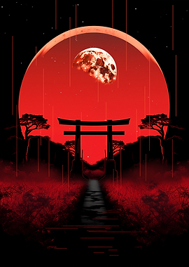 Red Moon Torii Gate
