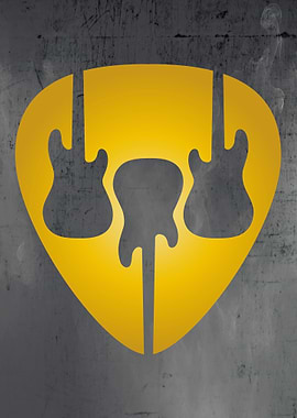 The Golden Guitar Pick Art