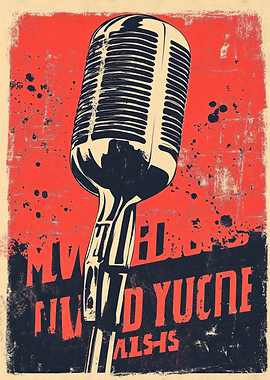 Vintage Microphone Poster