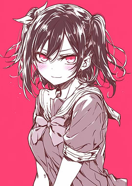 Anime Girl with Pink Cheeks