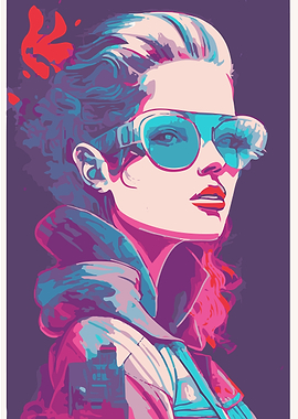 Retro Woman in Sunglasses