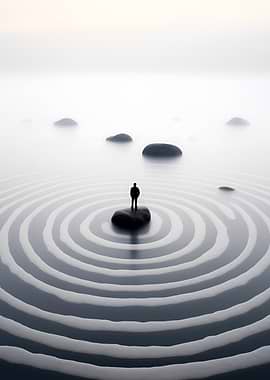 Businessman on a Zen Stone