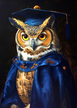 Owl in Graduation Gown
