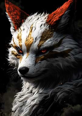 White Fox with Red Ears