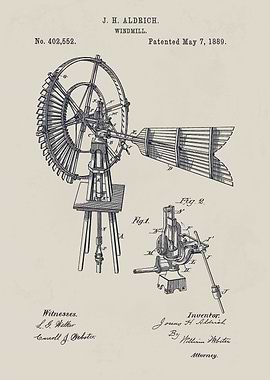 Windmill Patent Illustration
