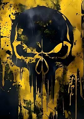 Black and Gold Skull