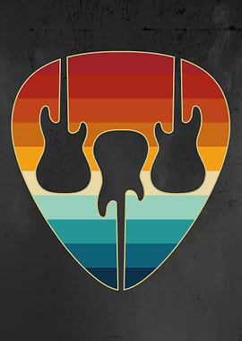 Guitar Pick Retro Design