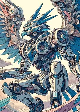 Mecha Anime Bird Robot