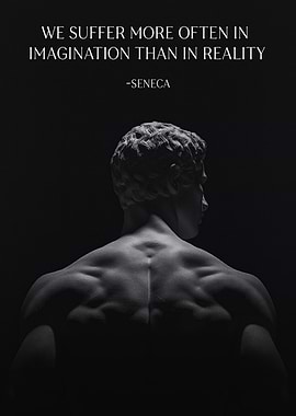 Seneca Stoic Quote with Sculpture