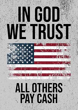 Metal Distressed Funny God Trust