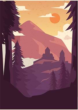 Mountain Sunset Landscape