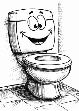 Smiling Toilet Cartoon
