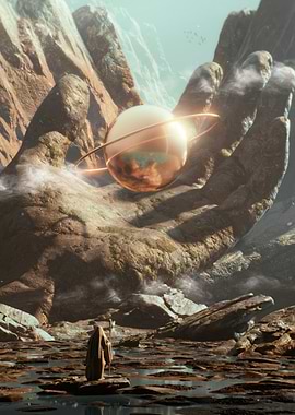 Giant Hand Holding Planet
