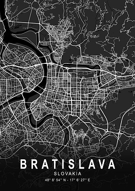 Bratislava Dark City Map