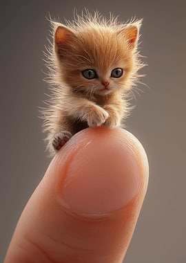 Tiny Kitten on Finger