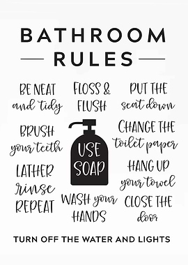 Bathroom Rules Poster