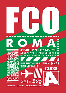 FCO Roma Airport Boarding Pass