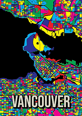 Vancouver Pop Art City Map Art