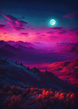 Pink Mountain Sunset