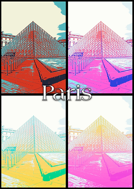 Paris Louvre Pyramid Collage
