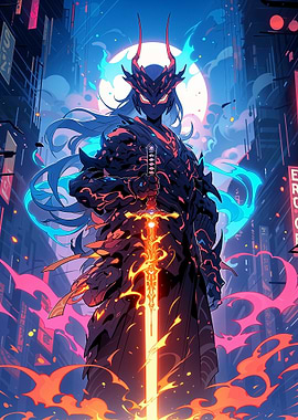 Cyberpunk Samurai Warrior