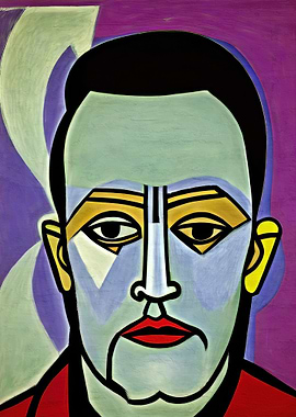 Abstract Portrait in Bold Colors