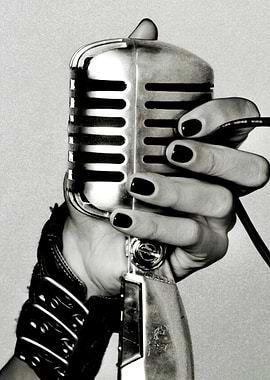 Vintage Microphone Hand