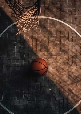 Basketball on Court