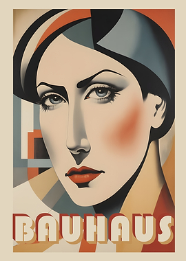 Bauhaus Poster of a Woman's Face