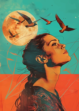 Woman Gazing at the Moon