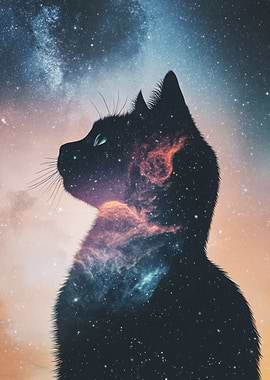 Cosmic Cat Silhouette