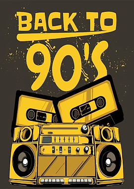 90s Boombox &amp; Cassette