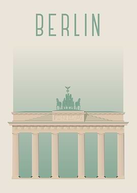 Berlin Skyline Illustration Poster