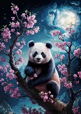 Panda in Cherry Blossoms