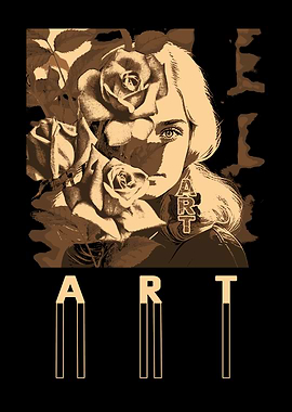 Rose and Woman Art Print