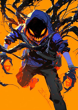 Dark Figure with Glowing Eyes