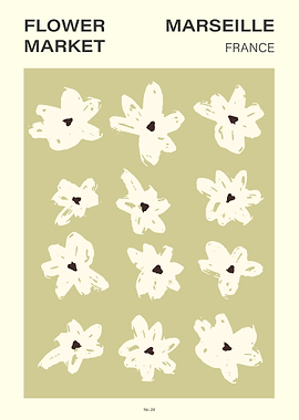 Marseille Flower Market Poster