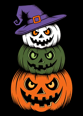 Stacked Jack-o'-Lanterns