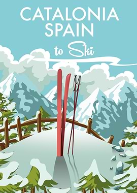 Catalonia Ski Poster