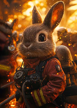 Brave Bunny Firefighter