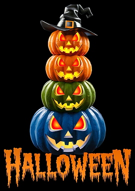 Halloween Jack-O'-Lantern Stack