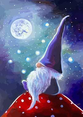 Gnome Under the Moon