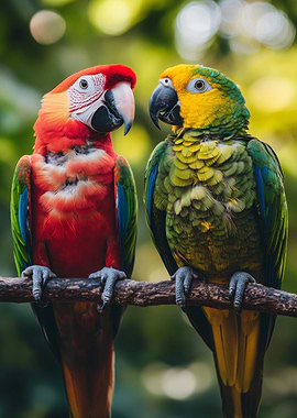 Two Parrots on a Branch