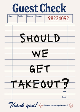 Funny Takeout Guest Check